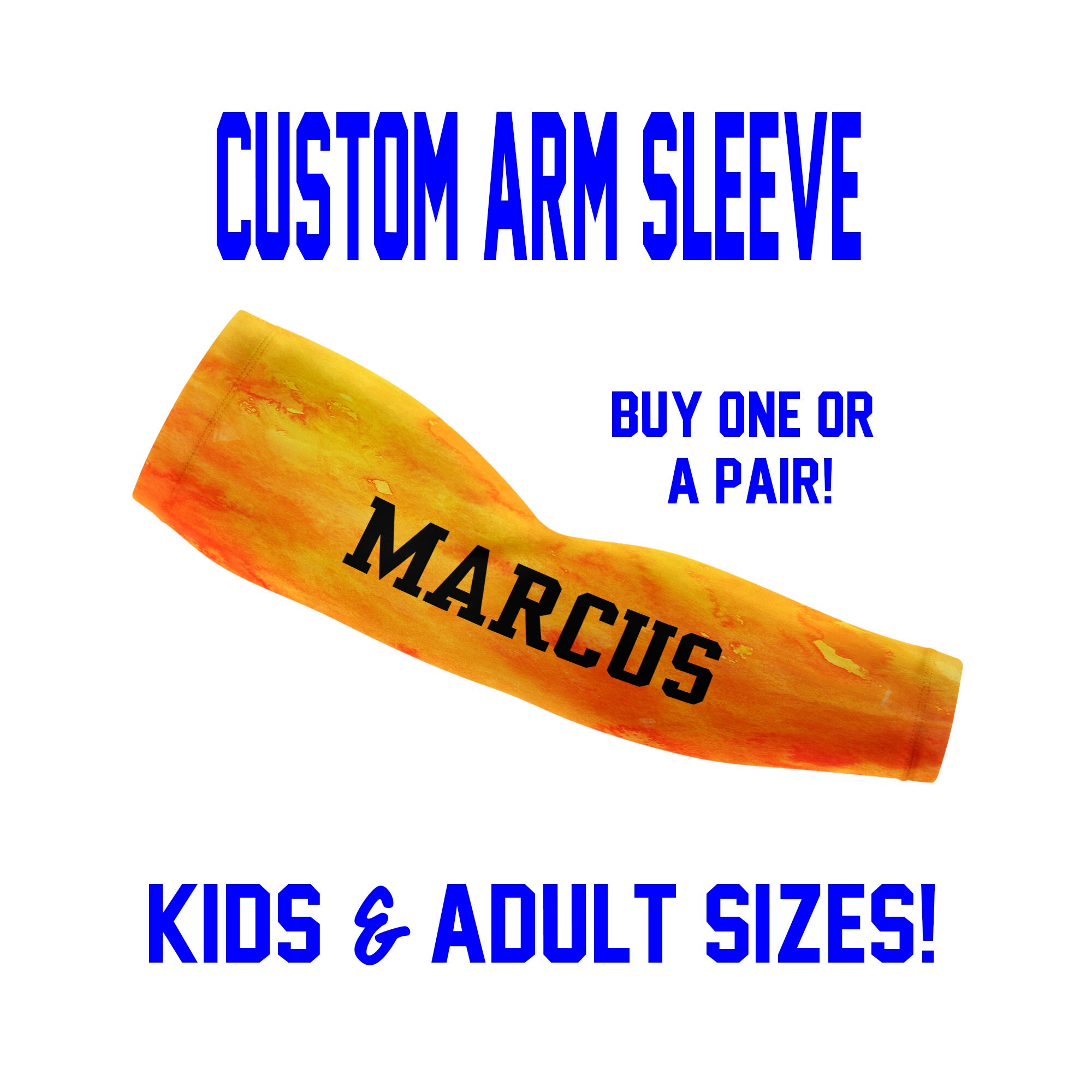 SDFGH Custom Arm Sleeve Personalized Add Your Image Text Elastic Breathable Oversleeve Sleeves Covers For Cycling Football Volleyball Baseball Black