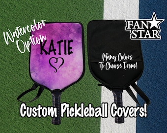 Custom Pickleball Paddle Cover, Personalized Pickleball Cover with Mesh, Choose Your Color, Name or Logo, Pickleball Gift! Watercolor Design