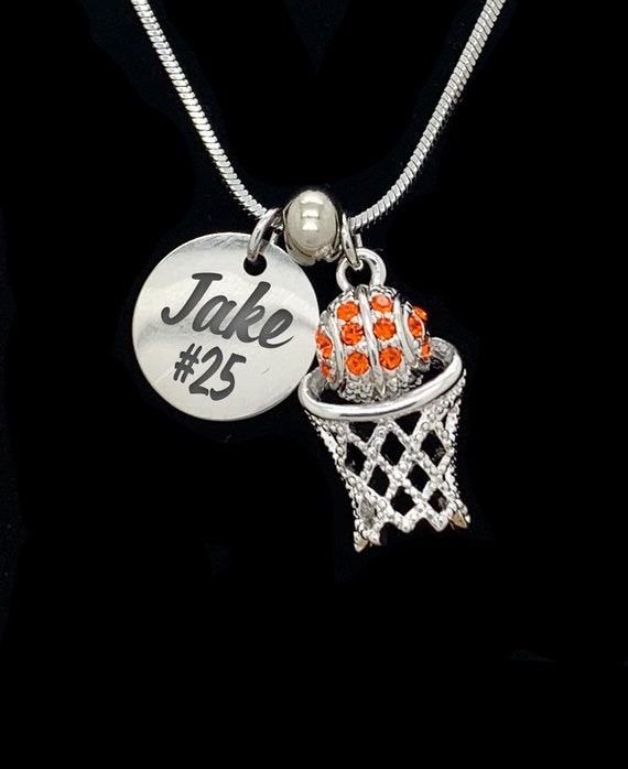 Basketball necklace with name deals