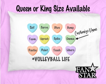 Personalized Volleyball Pillowcase, Super Soft Microfiber Pillowcase, Perfect for any Volleyball Player, Bulk Order Pricing Valentines Day