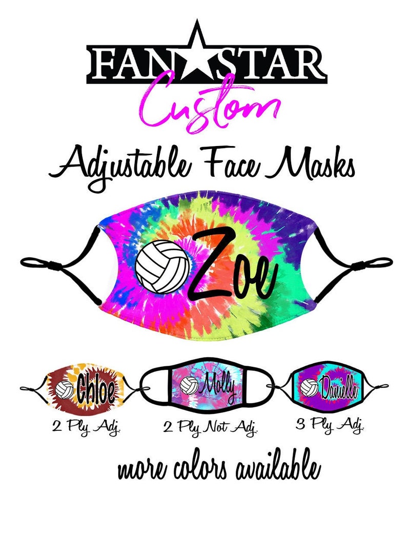 Custom Volleyball Face Mask Volleyball Tie Dye Mask Choose Etsy