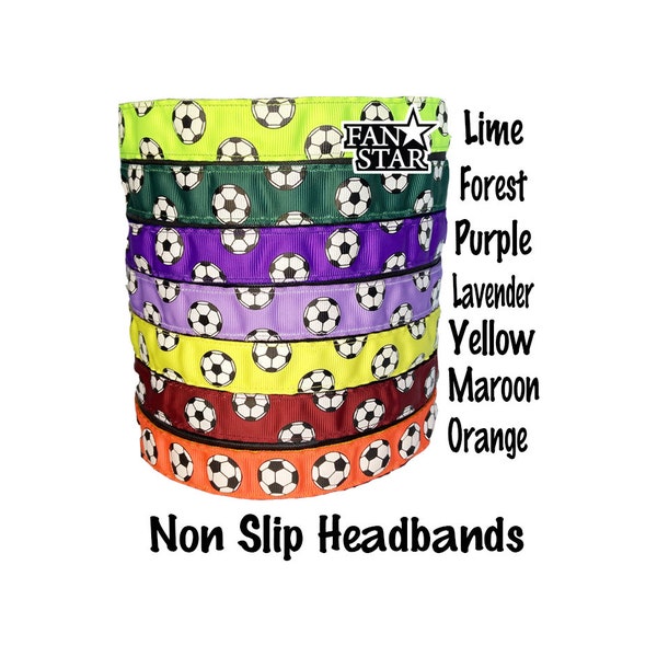 Non Slip Soccer Headband, Soccer Ball Headband with Velvet Backing, Amazing Non Slip Headband SALE - Choose Your Color!