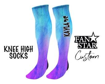Personalized Cheer Socks, Custom Cheer Bow Knee High Socks, Choose Your Color and add your team name!