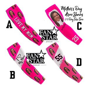 Custom Picture Arm Sleeves, Love My Mom, Great for Mother's Day, Sleeves for Kids and Adults, Baseball, Softball, Lacrosse, Soccer Gift image 2