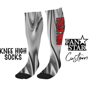 Personalized Marble Softball Knee High Socks, Custom Marble Basketball Knee High Socks, Great Team Socks
