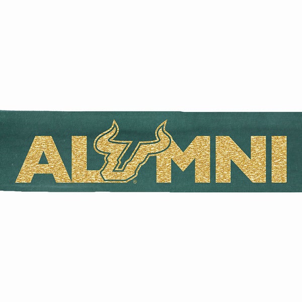 University of South Florida ALUMNI Headband - Green/Gold Sparkle