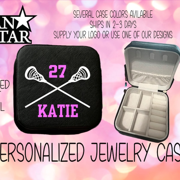 Personalized Lacrosse Travel Jewelry Box Perfect for Sports Bags to Keep Valuables Safe and Clean