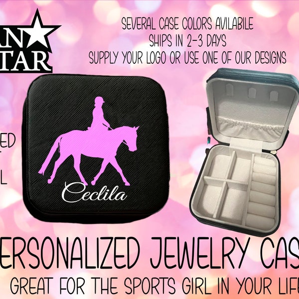 Personalized Horseback Riding Travel Jewelry Box Perfect for Sports Bags to Keep Valuables Safe and Clean
