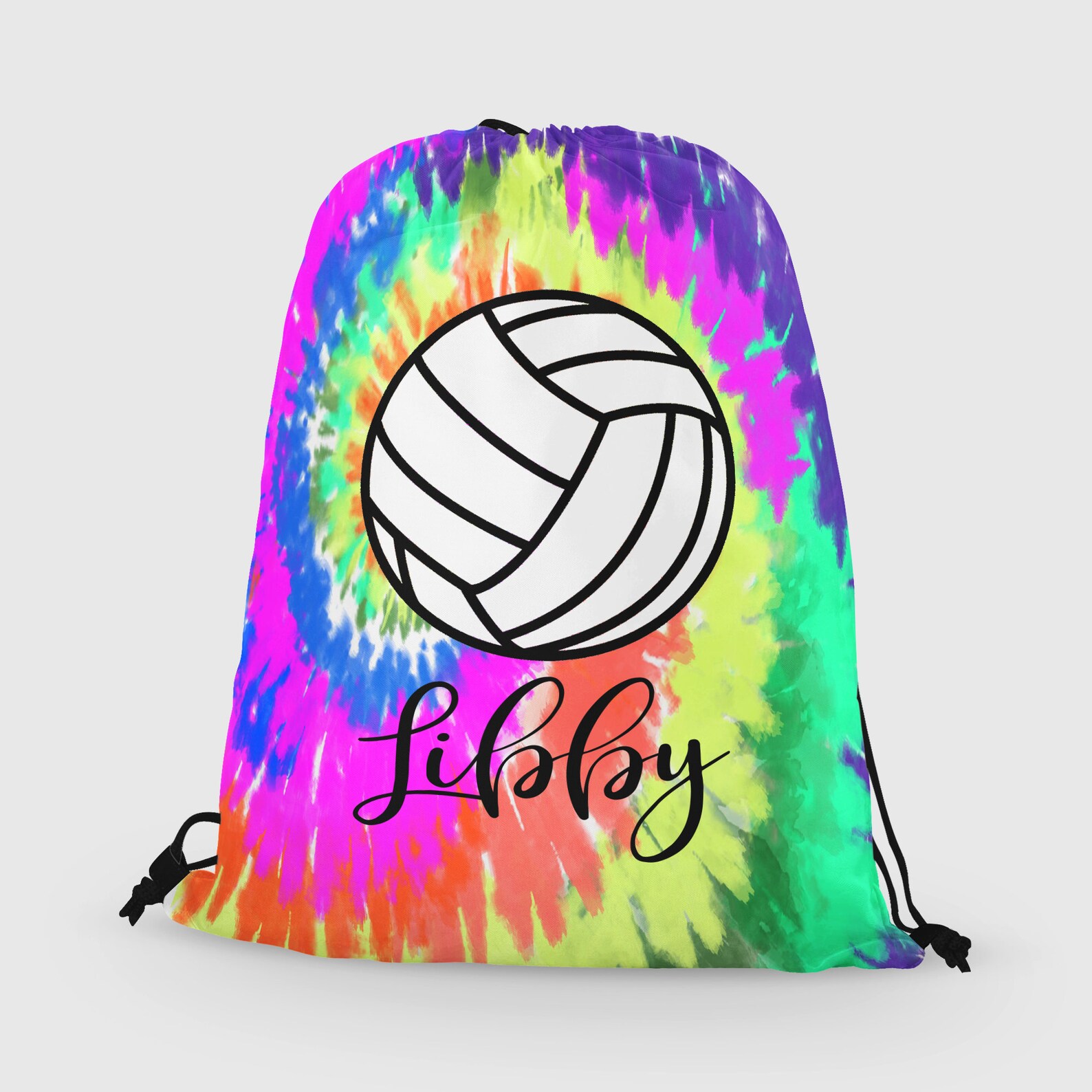 Personalized Volleyball Drawstring Bag Custom Volleyball Etsy