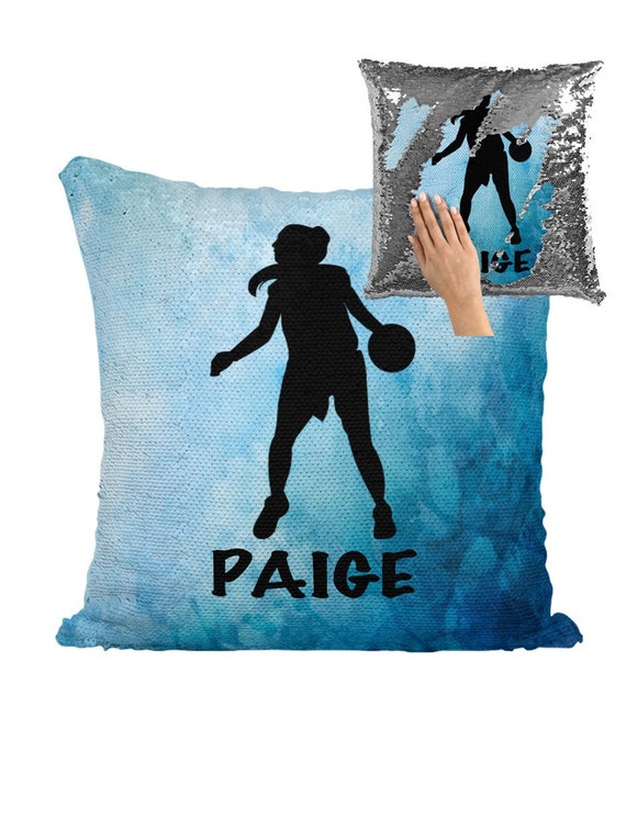 basketball sequin pillow