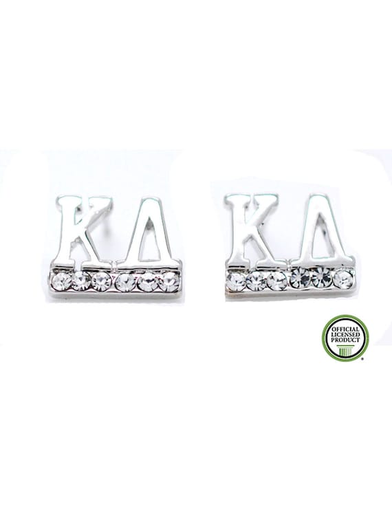 Alpha Xi Delta Sorority Rhodium Crystal Post Earrings Jewelry Sister Rush Gift