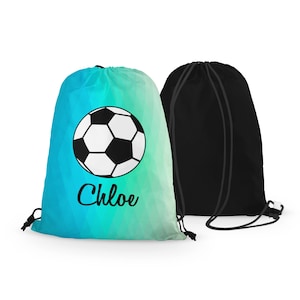 Personalized Soccer Drawstring Bag, Custom Soccer Ball