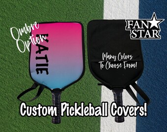 Custom Pickleball Paddle Cover, Personalized Pickleball Cover with Mesh, Choose Your Color, Name or Logo, Pickleball Gift! Ombre Design