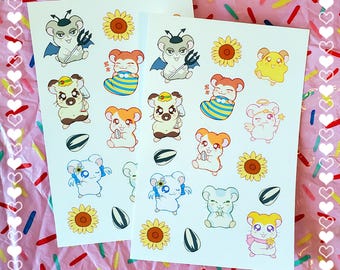 Rainbow Hamtaro Sticker Sheet