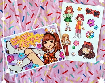 Gogo Girl Print and Sticker Set