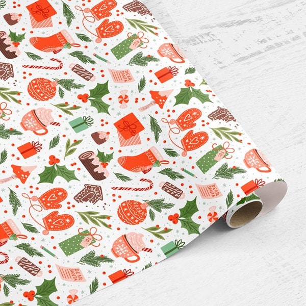 Holiday Wrapping Paper - My Favorite Things - Holiday Icons - Holiday Gift Wrap - 3 Sheets