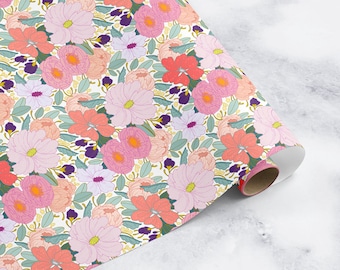 Floral Wrapping Paper - 3 Sheets