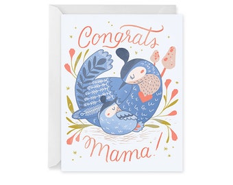 New Mother Card - New Baby - New Mama - New Mom Single Card Blank Inside