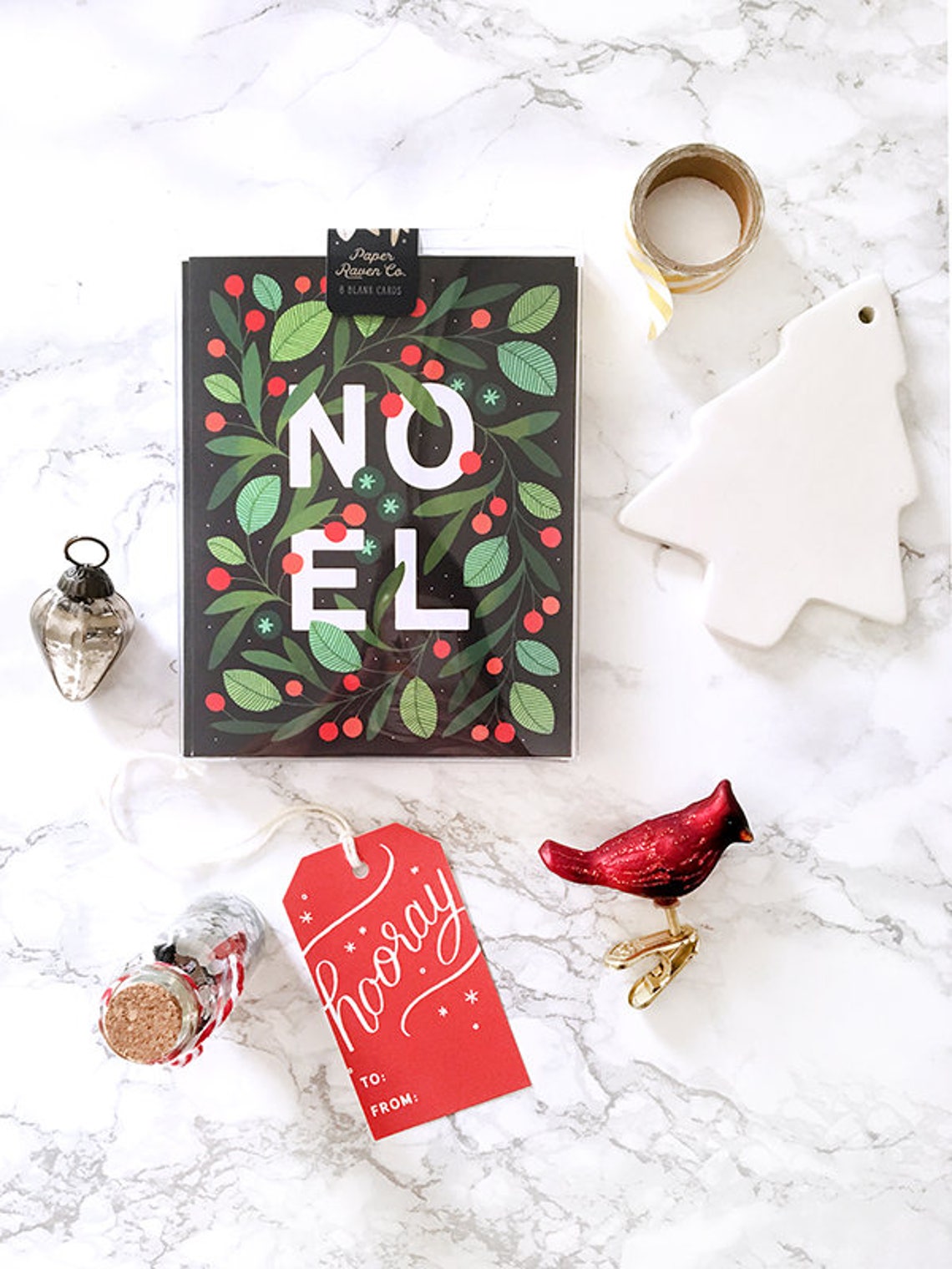 Noel Holiday Card Box Set of 8 Holiday Card Wreath Etsy