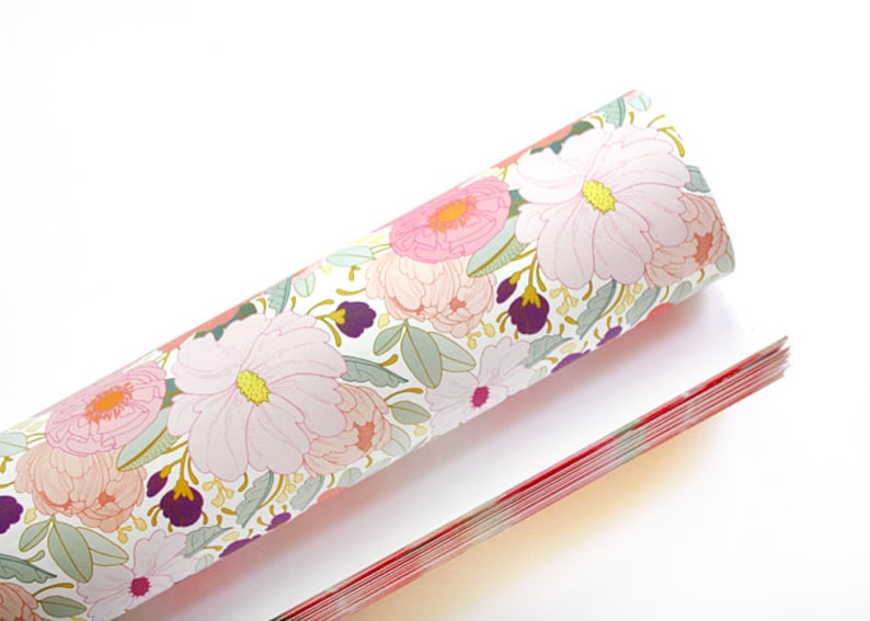 Floral Wrapping Paper 3 Sheets image 3