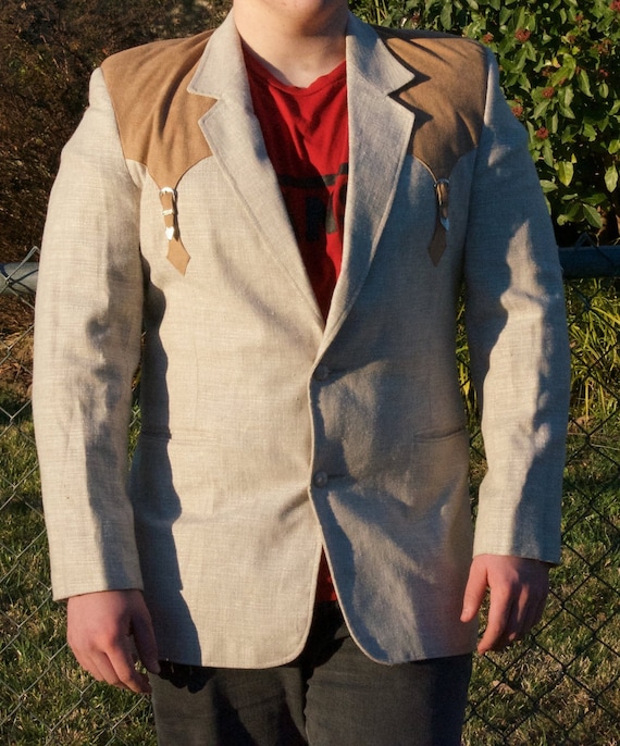 Tan and Brown Western Suit Jacket