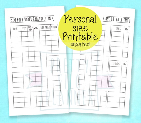 measurements weight loss tracker health new body under etsy
