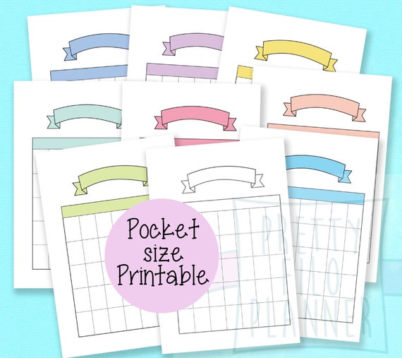 Undated Pocket Filofax Calendar Month on 1 Page in 9 Etsy