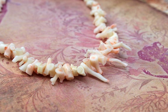 Vintage White or Pink Branch Coral Necklace // Na… - image 5