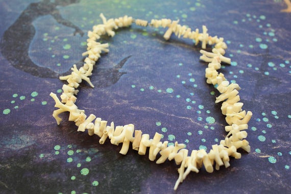 Vintage White or Pink Branch Coral Necklace // Na… - image 2