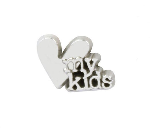 Floating Charm Love My Kids Kids Love Fits Origami Owl Glass Lockets Necklace