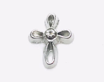 Cross Floating Charm, fits Glass Lockets, Cross Jewelry, Religious Floating Charm, Religious Jewelry, Gift for Her