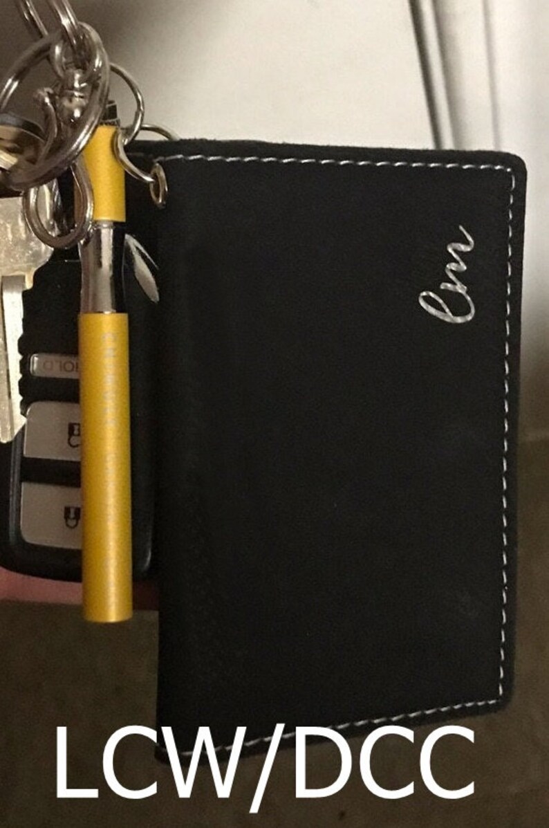 Laserable Keychain ID Holder 6 Colors Name Monogram Gift Etsy