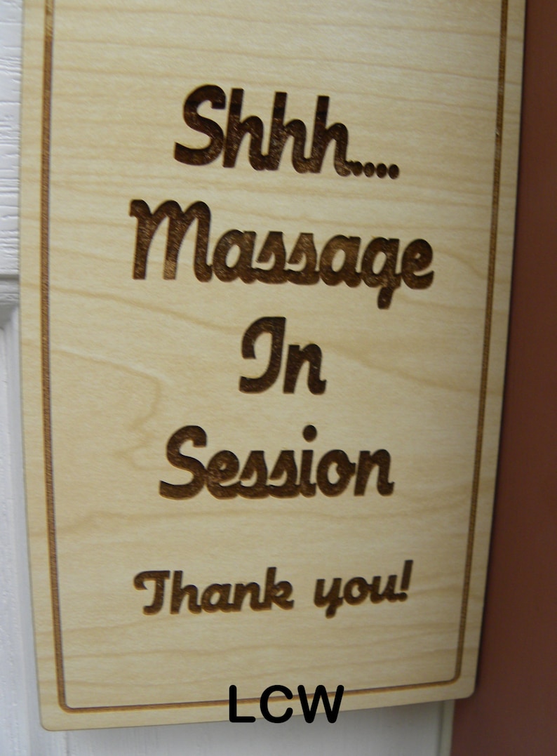 Door Sign Shh Massage in Session Wood 6 colors | Etsy