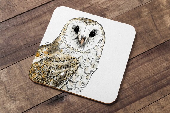 Barn Owl Table Coaster Barn Owl Home Accessories Coaster Etsy