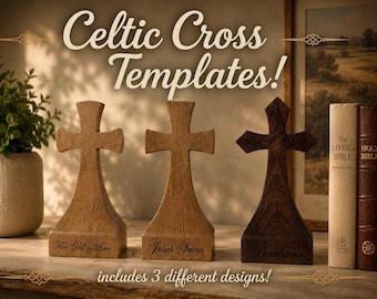 Celtic Cross Templates! Includes 3 designs! | Digital Download | Printable PDF & PNG | Woodworking Pattern