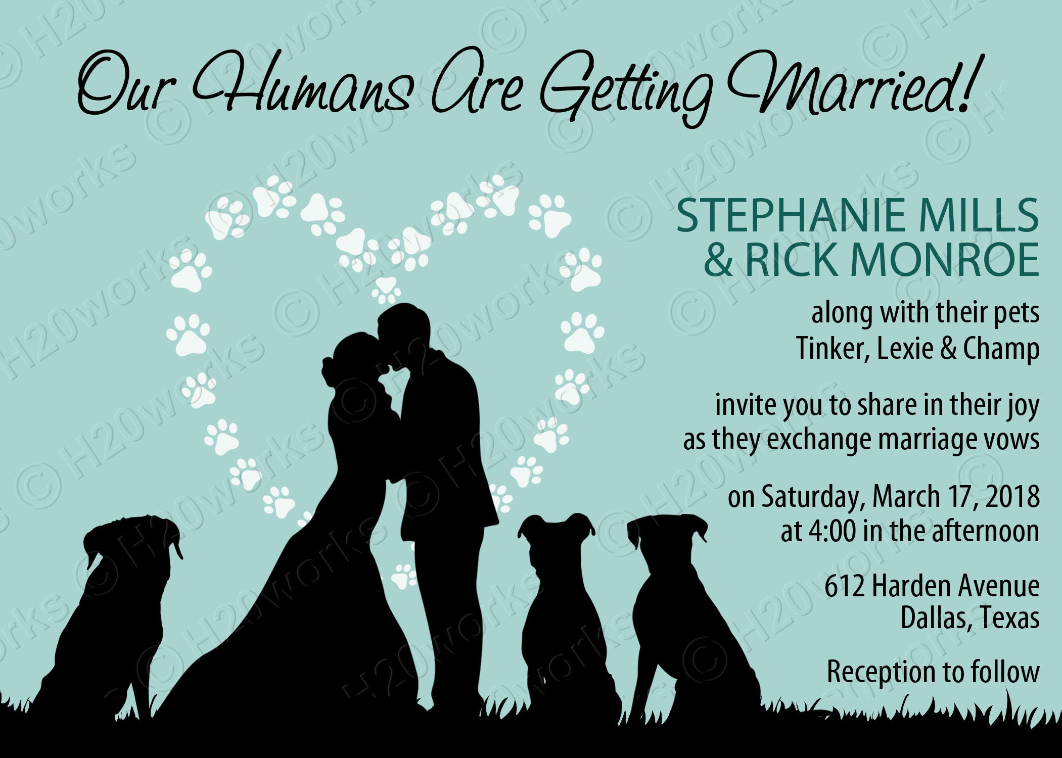 Pets Wedding Invitation Blended Family Dog Wedding - Etsy
