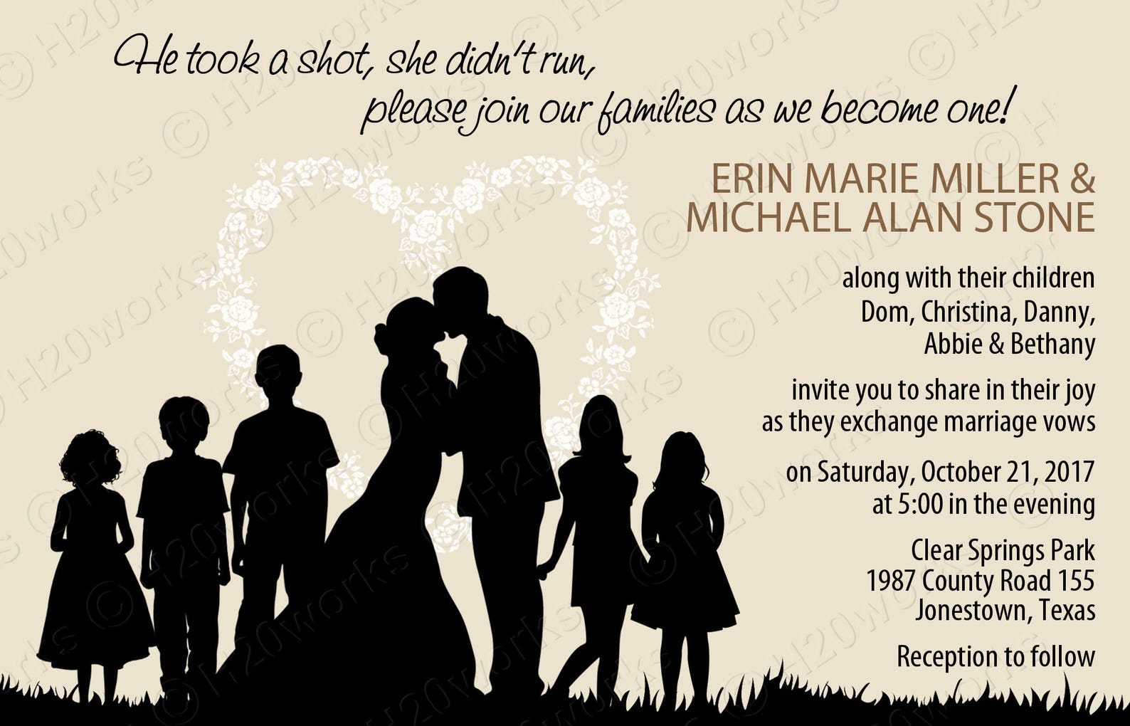 Blended Family Wedding Invitation Invitation With Stepkids Etsy