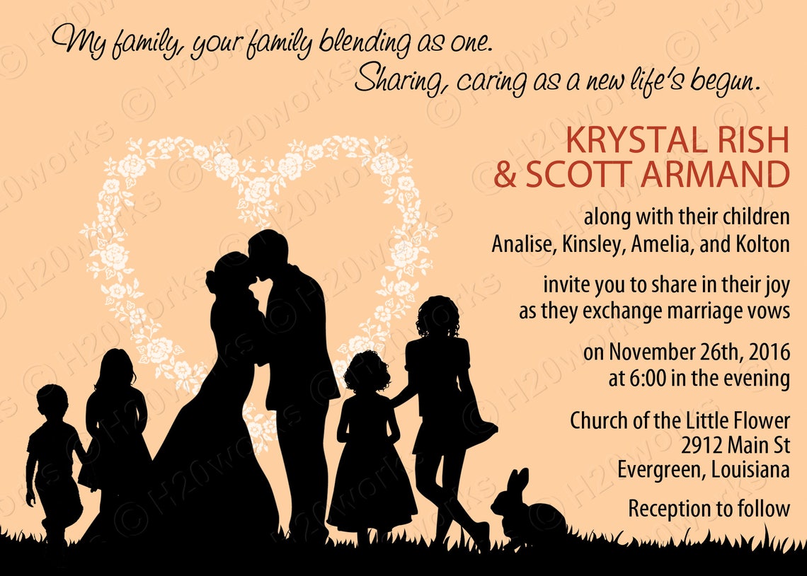 Blended Family Wedding Invitation Invitation With Stepkids Etsy