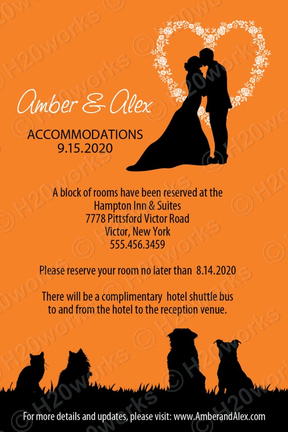 Wedding Accommodations Card Blended Family Agenda Card Etsy