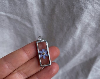 Pressed Forget Me Not Pendant