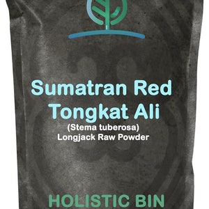 Holistic Bin Red Tongkat Ali (Stema Tuberosa) Powder | 100% Pure, Single Ingredient Powdered Longjack Extract from Indonesia | No Fillers