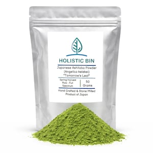 Bio-Ashitaba-Pulver aus 100% reinen japanischen Ashitaba-Blättern | Angelica Keiskei (50 / 100 / 500 Gramm)
