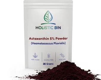 Organic Astaxanthin Powder: Vegan Algae Antioxidant Supplement (25 Grams)