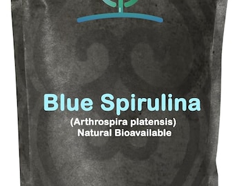 Blue Spirulina Powder by Holistic Bin | Organic Blue Green Algae Powder | Rich in Vegan Protein, Vitamins, & Phytonutrients - 50 Grams