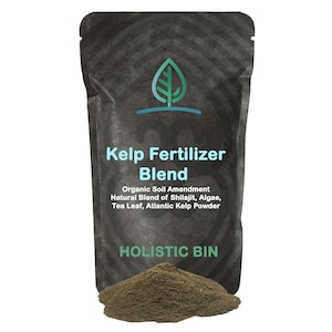 Holistic Bin Kelp Fertilizer | Natural Seaweed Fertilizer with Shilajit & Trace Minerals for Healthy Plant Growth (50 Gallon Supply)