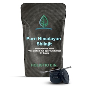 Purest Himalayan Shilajit by Holistic Bin - Organic Cold Filtered Black Platinum Resin - Nootropic - 10 Gr or 30 Gr