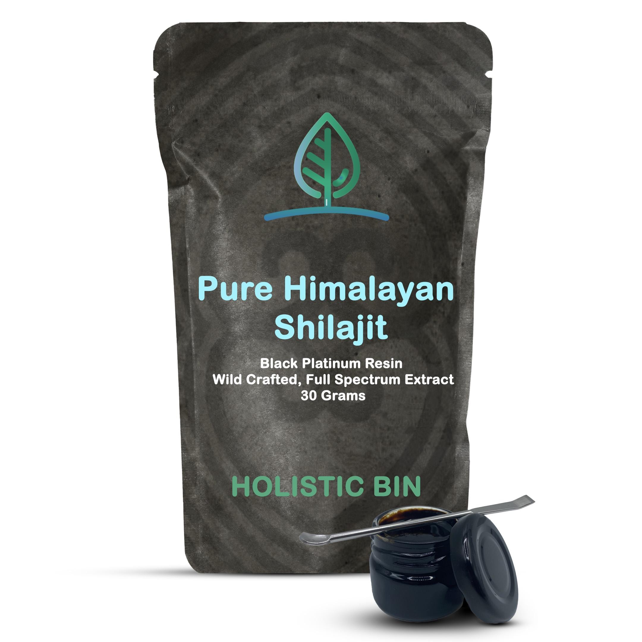 Shilajit himalayen le plus pur par Holistic Bin - Résine de platine noir biologique filtrée à froid - Nootropique - 10 gr ou 30 gr