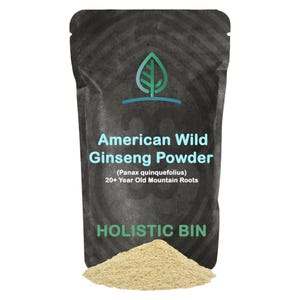 Wild American Ginseng Powder Organic Ginseng Supplement Made with Wild Harvested 20+ Year Old Roots from Appalachia - 25 Grams