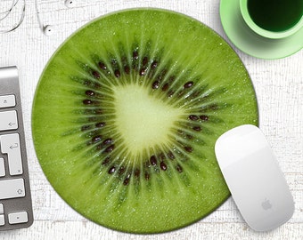 Kiwi Slice Mousepad, Tropical Kiwi Fruit Mouse Pad, Fruit Mousepad, Vegan Mouse Pad, Vegan Gift, Food Mousepad, Foodie