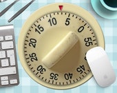 Retro Kitchen Timer Mouse Pad, Geekery Mouse Pad, Foodie Gift, Gift for Cook, Gift for Teacher, Funny Gift, Gift for Baker, Vintage Timer